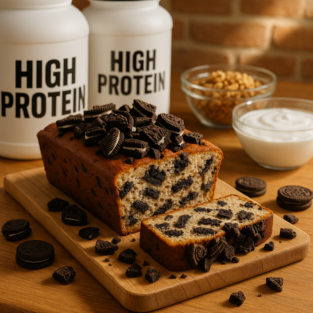 Eiwitcake met Oreo-stukjes (gezonde variant)
